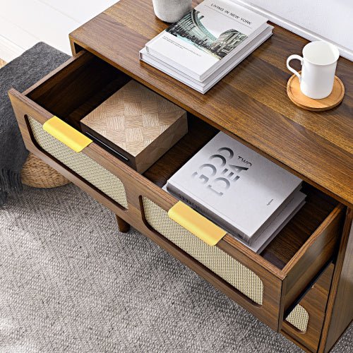 Solid Wood 3-drawer Accent Table