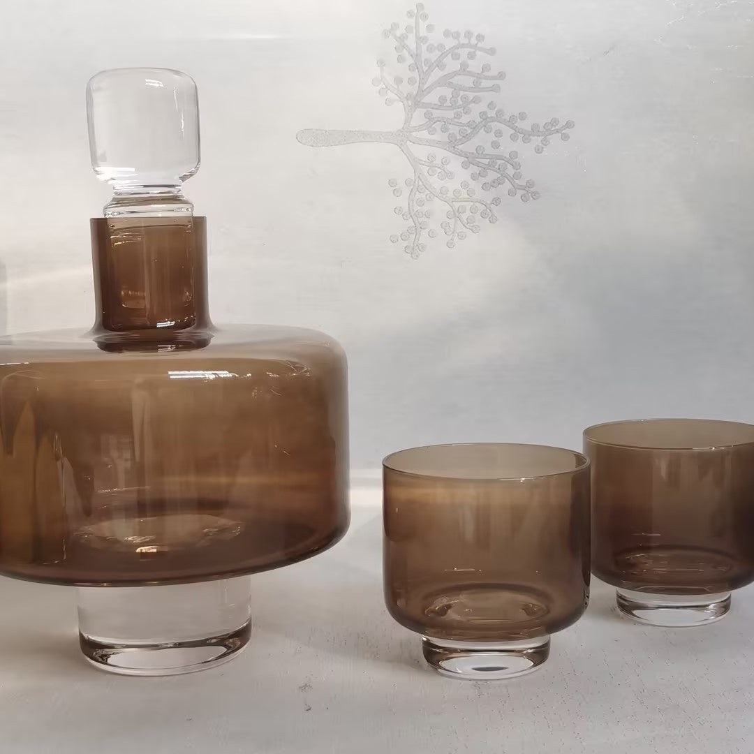 Minimally Designed High-end Glass Decanter Set (3 pcs.)