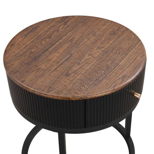 Round Bedside Table With Drawers