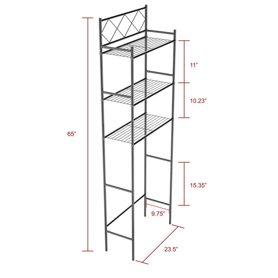 Bathroom Space Saver /3-Shelf Metal Bathroom  Over The Toilet Organizer