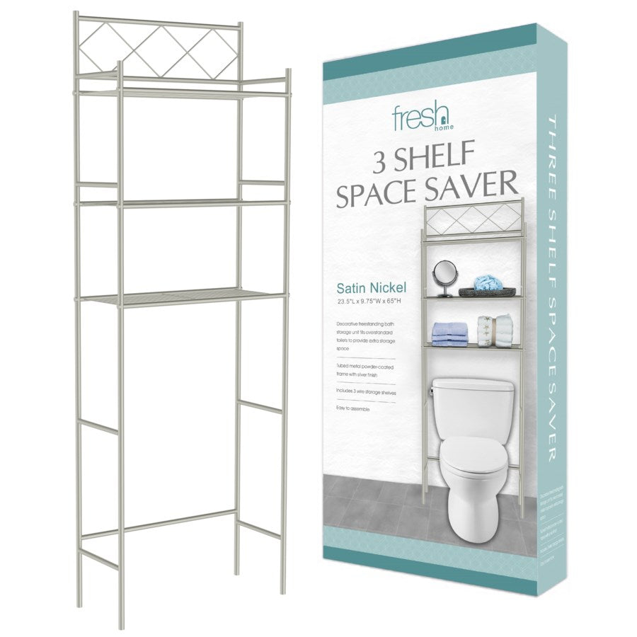 Bathroom Space Saver /3-Shelf Metal Bathroom  Over The Toilet Organizer