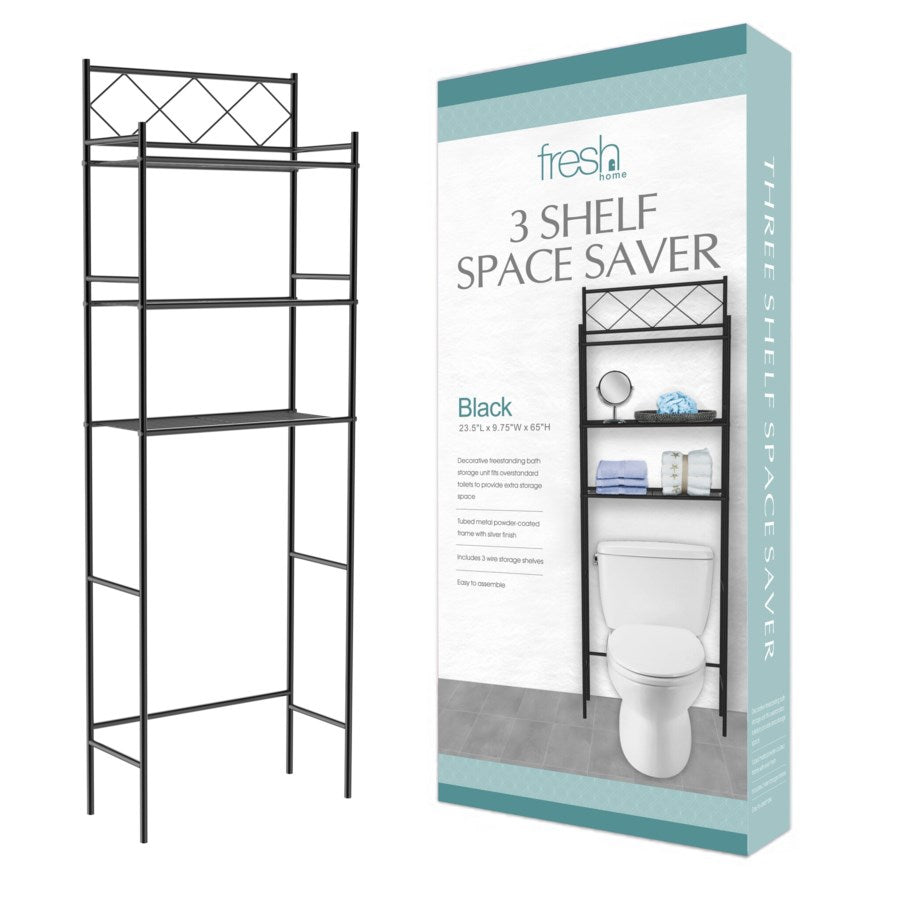 Bathroom Space Saver /3-Shelf Metal Bathroom  Over The Toilet Organizer