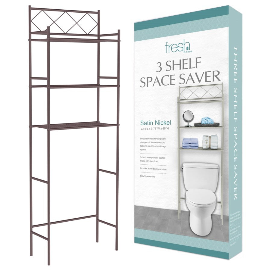 Bathroom Space Saver /3-Shelf Metal Bathroom  Over The Toilet Organizer