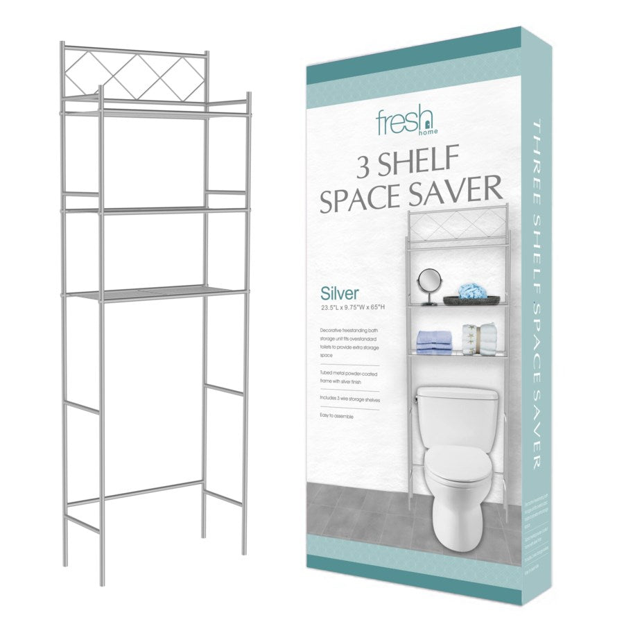 Bathroom Space Saver /3-Shelf Metal Bathroom  Over The Toilet Organizer