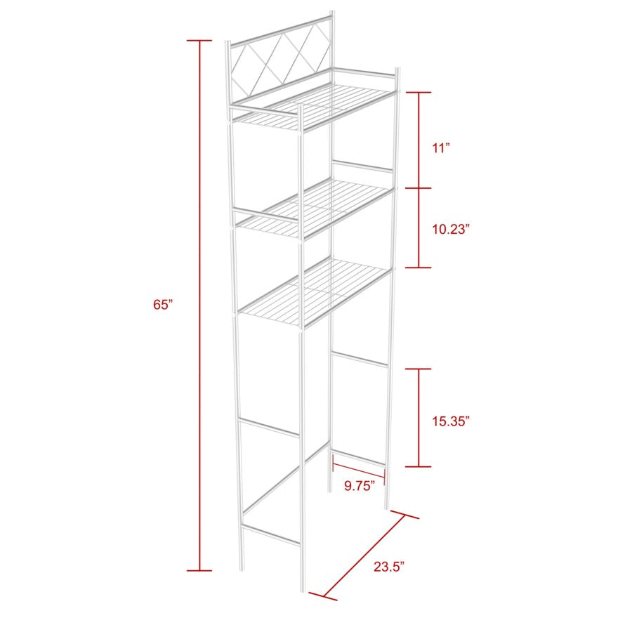 Bathroom Space Saver /3-Shelf Metal Bathroom  Over The Toilet Organizer