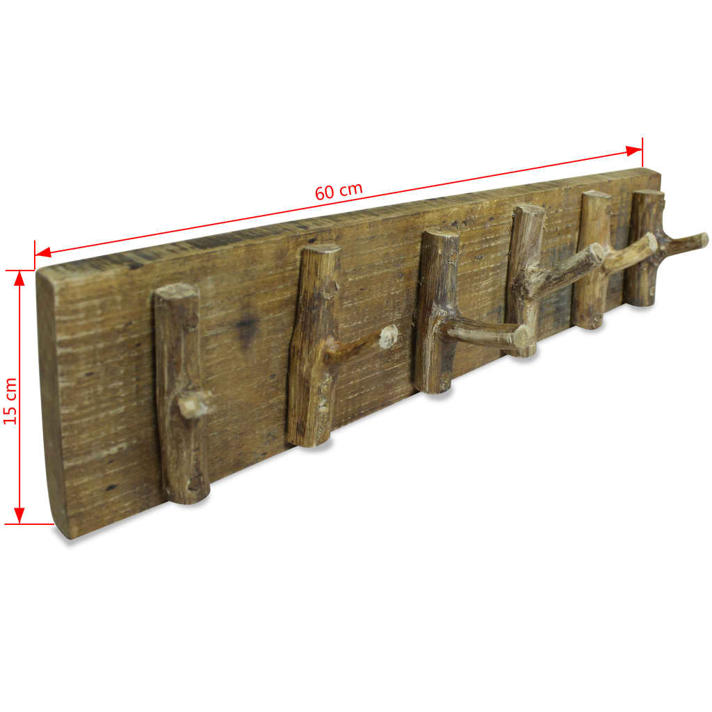 Solid Reclaimed Wood Coat Rack