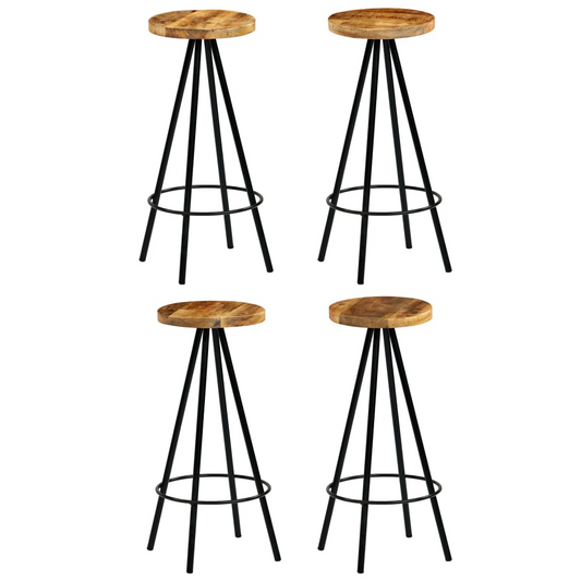 Solid Mango Wood Bar Stools -4 pcs.