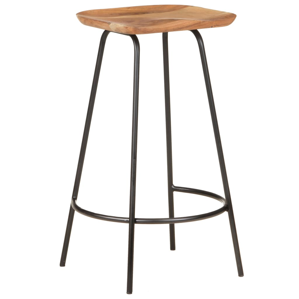 Solid Acacia Wood Stools (Set of 4)