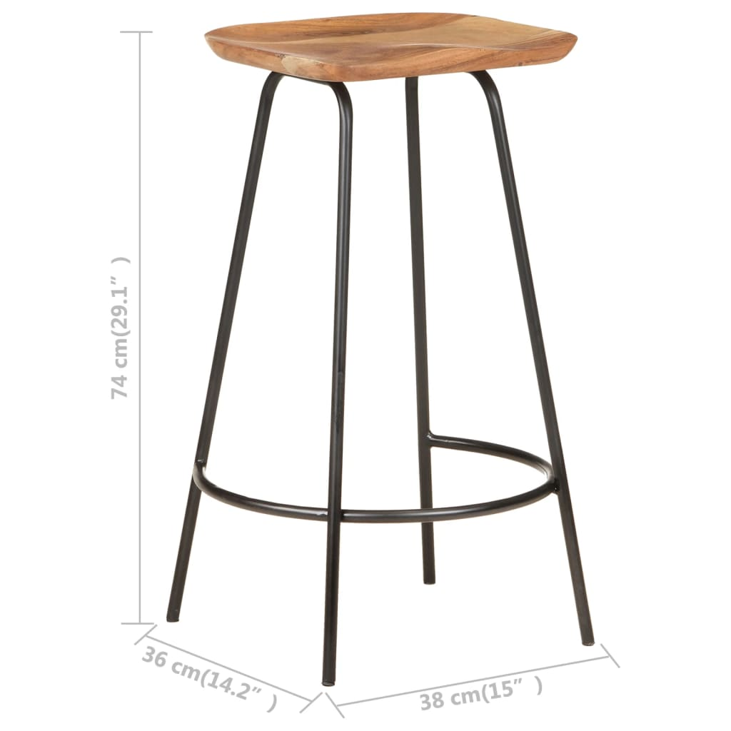 Solid Acacia Wood Stools (Set of 4)