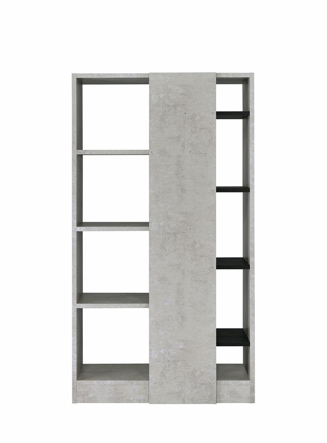 Magna Bookshelf in Faux Concrete & Black