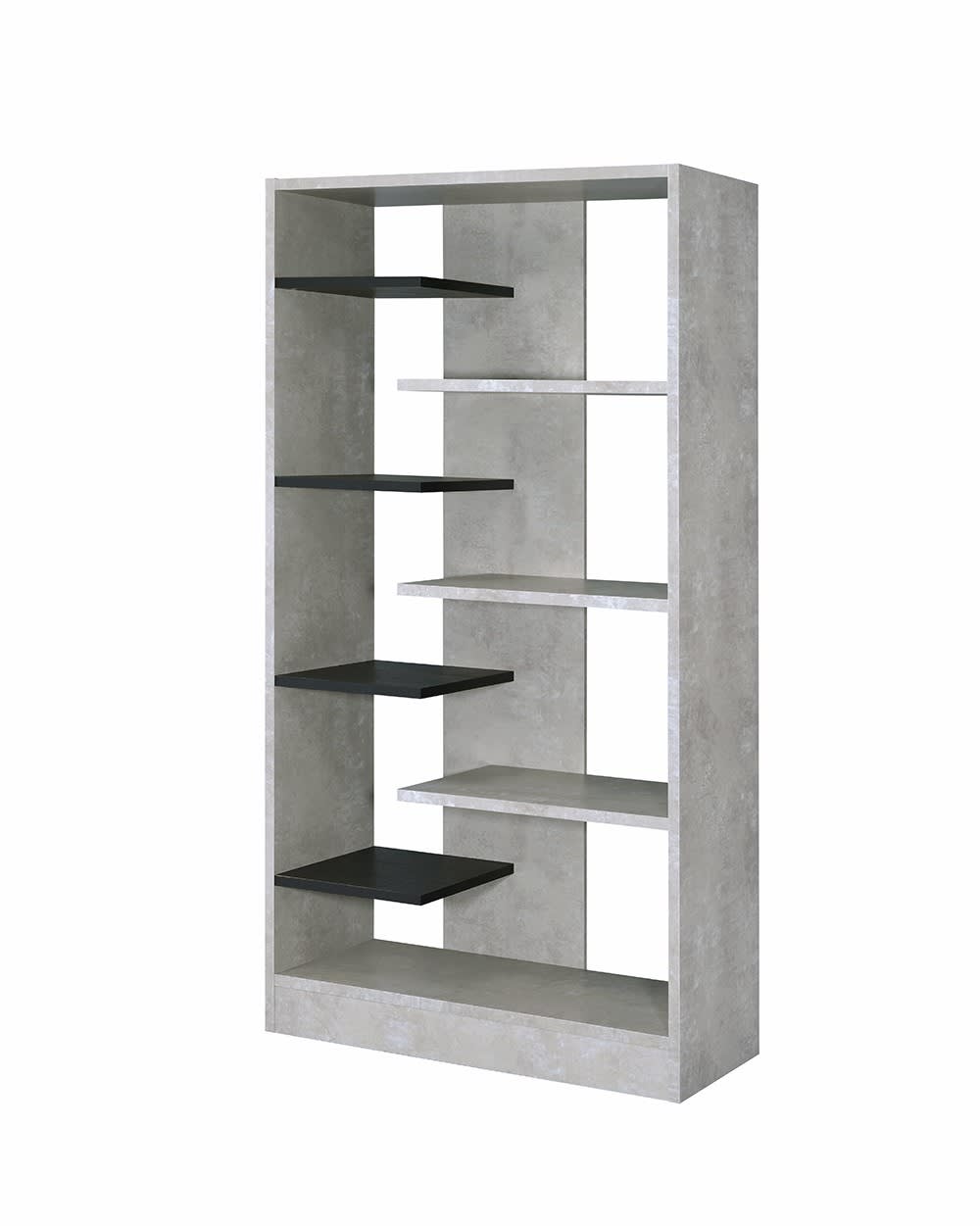 Magna Bookshelf in Faux Concrete & Black