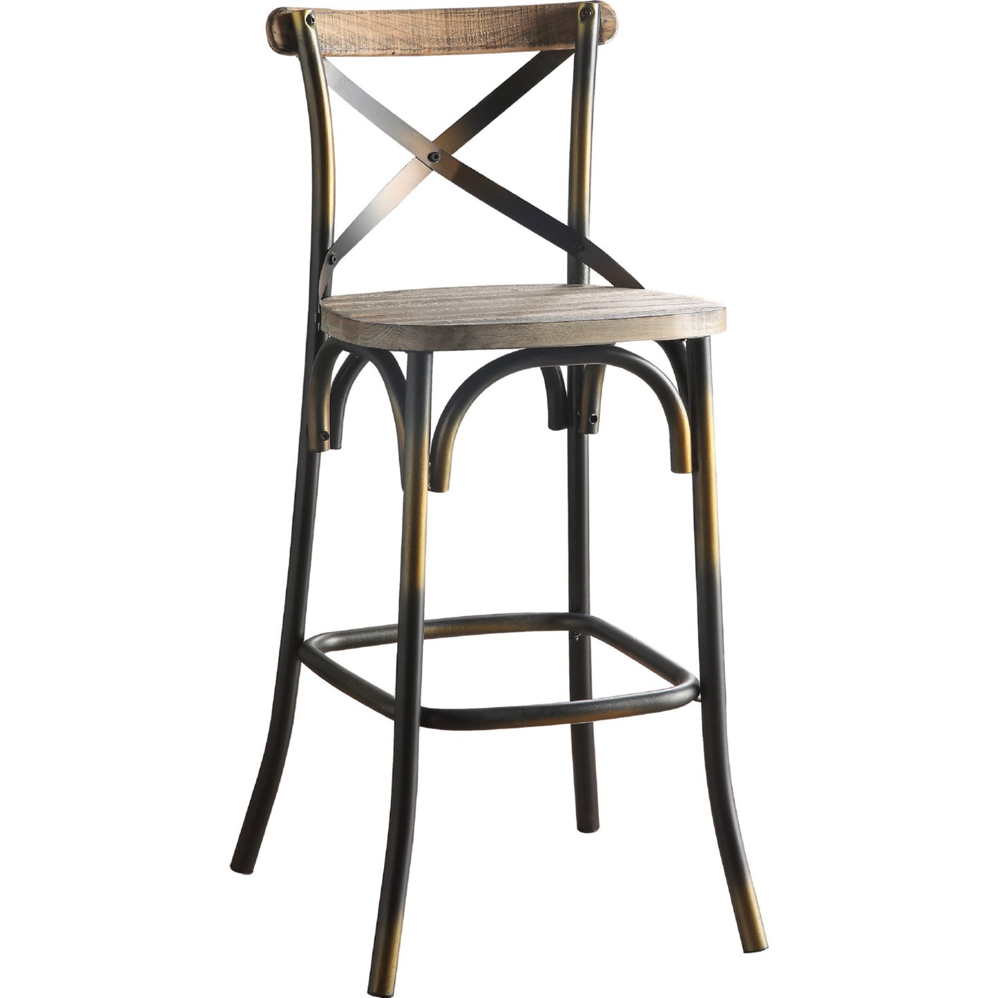 Zaire Bar Chair/ Antique Copper-Antique Oak