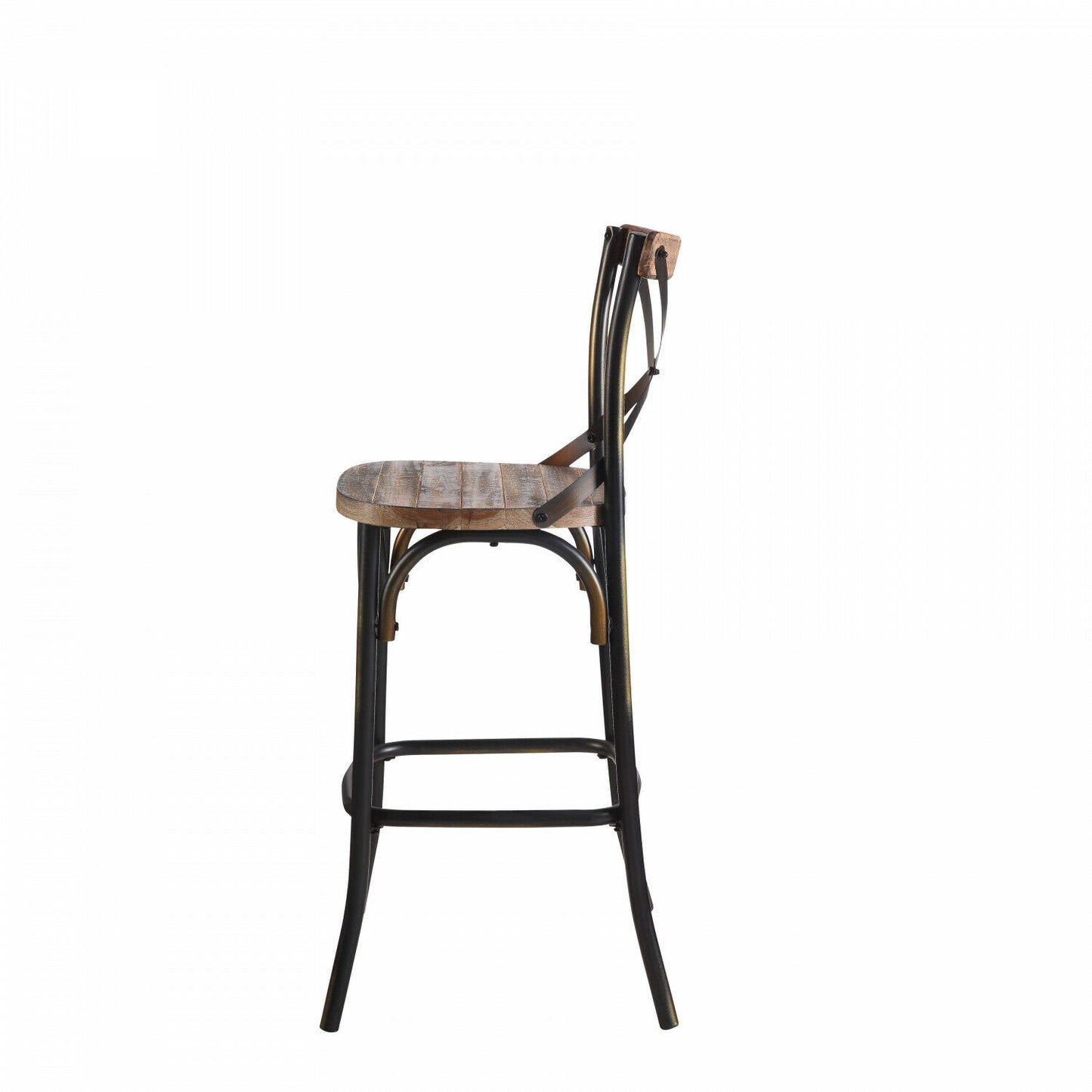 Zaire Bar Chair/ Antique Copper-Antique Oak