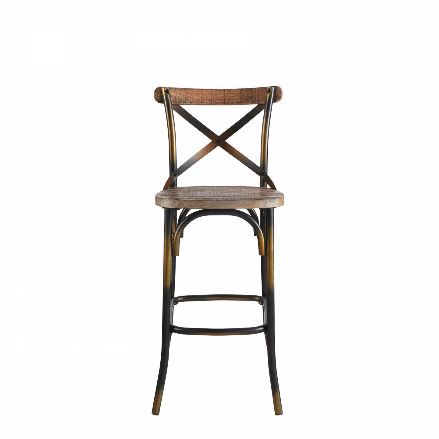 Zaire Bar Chair/ Antique Copper-Antique Oak