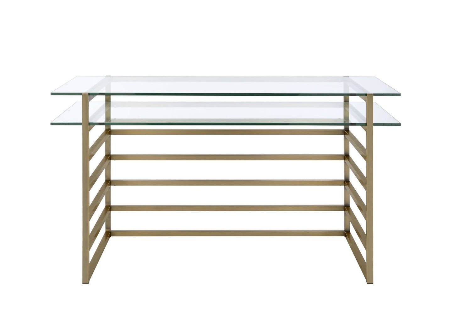 Shona Desk in Antique Gold & Clear Glass