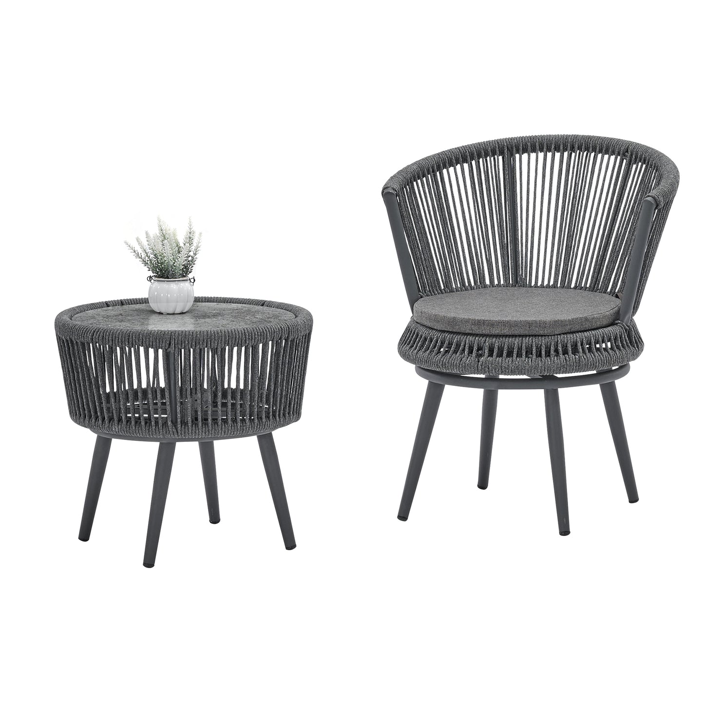 Modern Outdoor Table & Chairs -3 pcs.