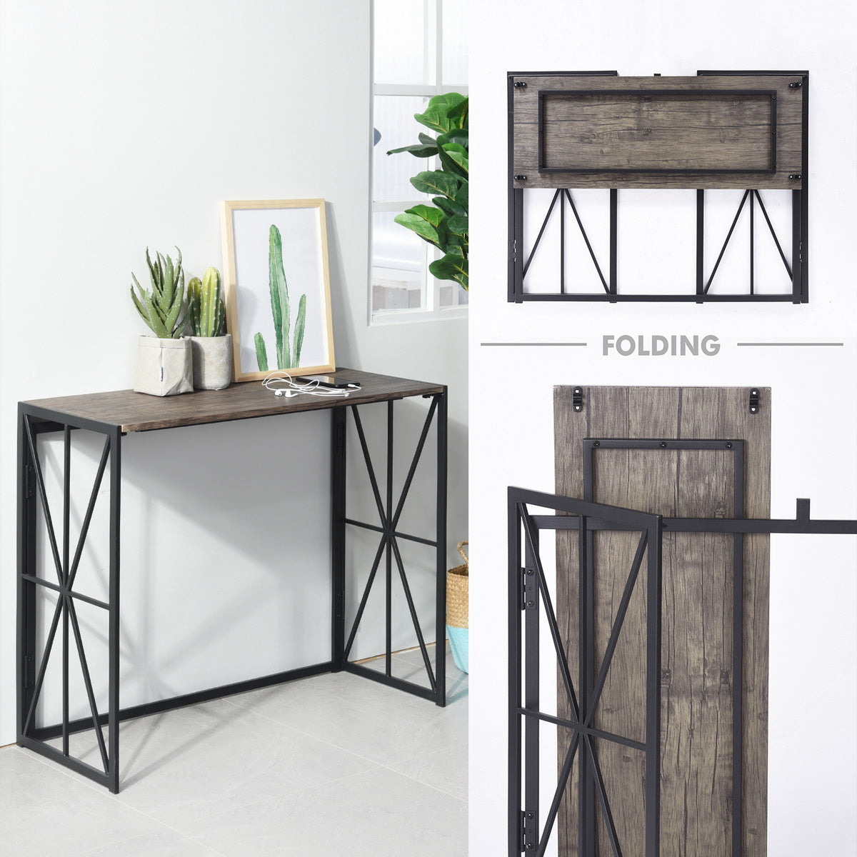 Foldable Computer Desk/Console Table -39.4 L