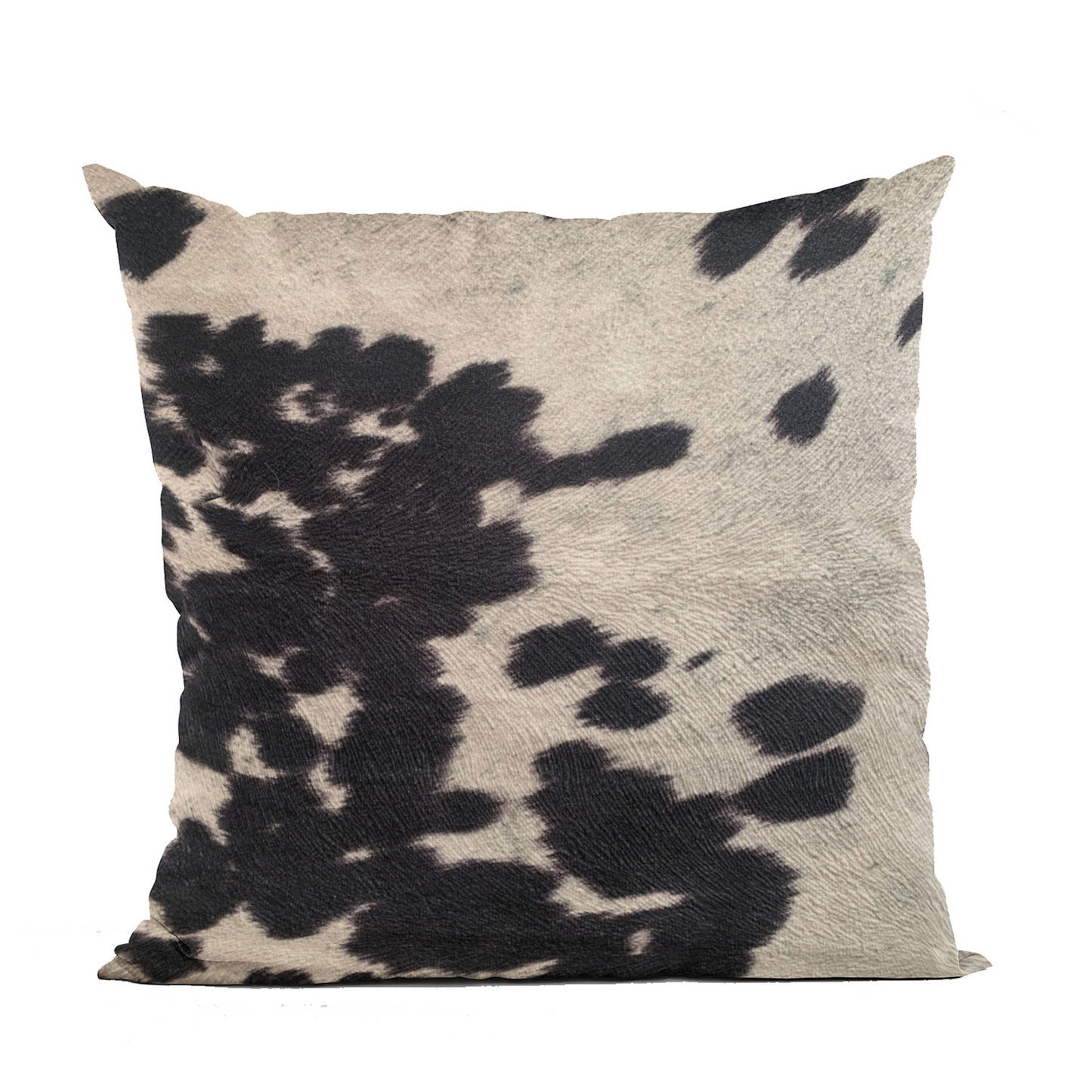 Black Cowhide Throw Pillow