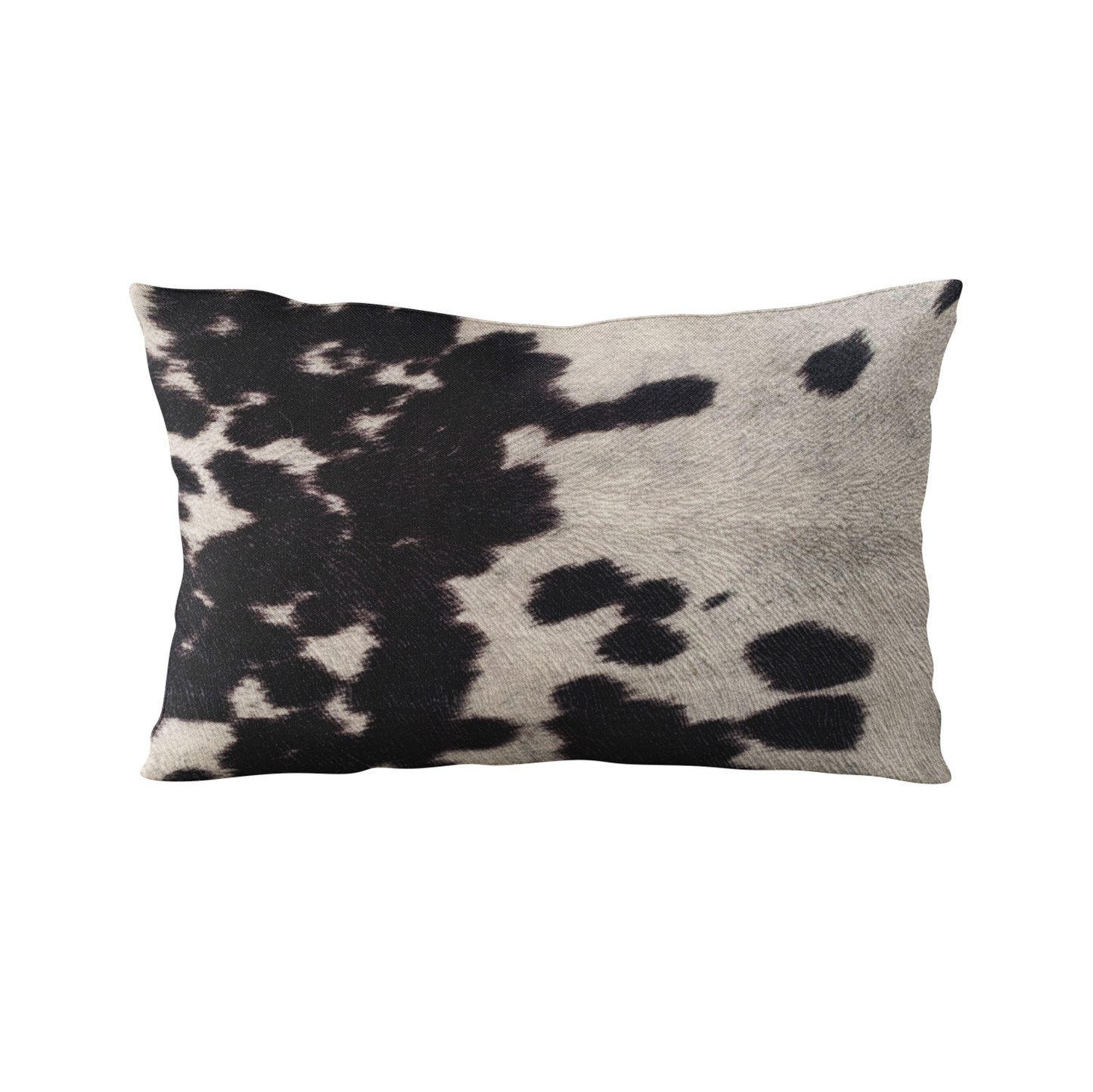 Black Cowhide Throw Pillow