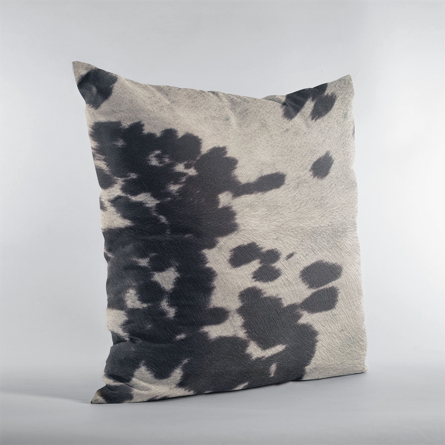 Black Cowhide Throw Pillow