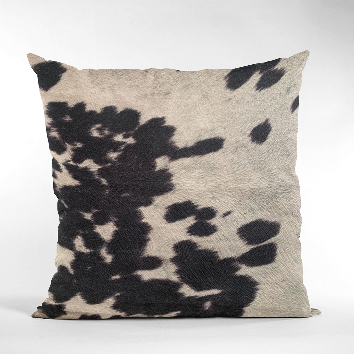 Black Cowhide Throw Pillow