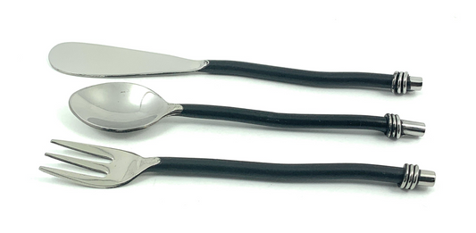 Black Silverware Set  -18 pcs. Set (Setting for 6)