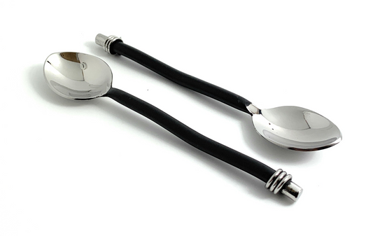 Black Silverware Teaspoons Set -6 pcs.