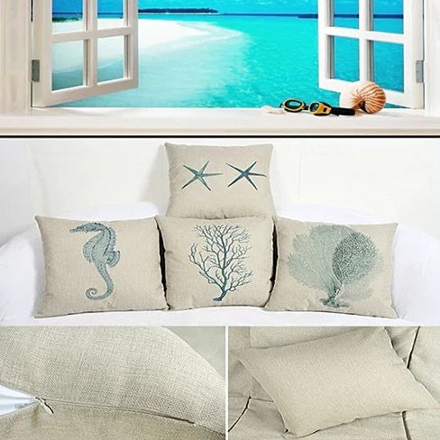 Coastal Charm Cushion Covers (Set of 4) Insert Not Included