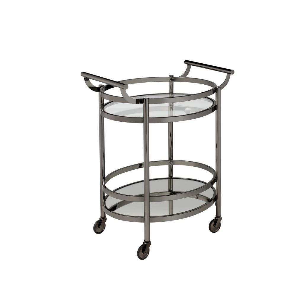 Lakelyn Bar/Serving Cart-Black Nickle