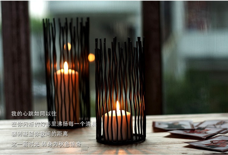 Iron Black Candle Holder