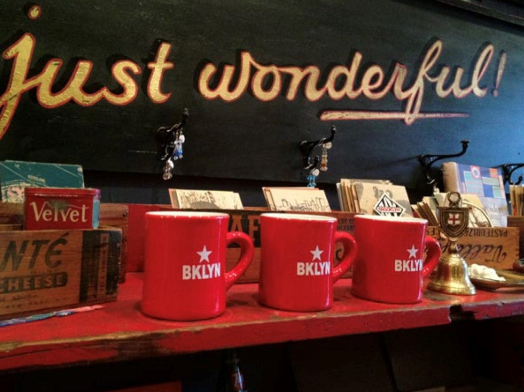 Nostalgic  Ceramic Old-Timer Diner Brooklyn Mugs/ Red
