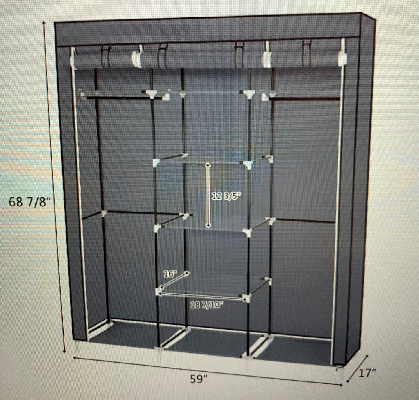 Portable Clothes Closet/ Non-Woven Fabric Wardrobe/ Sturdy & Durable/ Water-proof/ Double Rod Storage Organizer/ 4 Colors