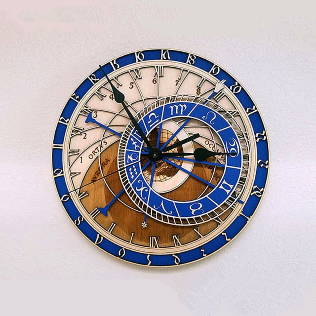 3D Astronomical Antique Style Wall Clock/ Quartz/ Constellation Silent Movement