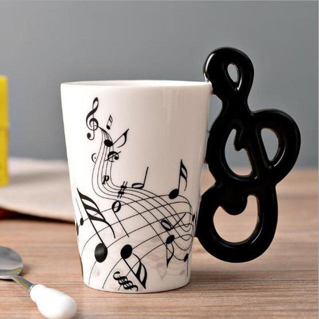 Novelty Ceramic Musical Note Mug/ Personality Handle