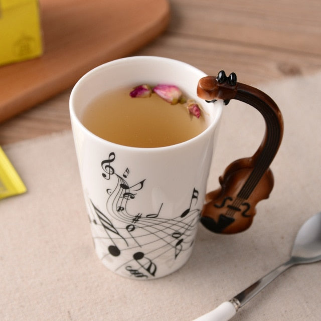 Novelty Ceramic Musical Note Mug/ Personality Handle