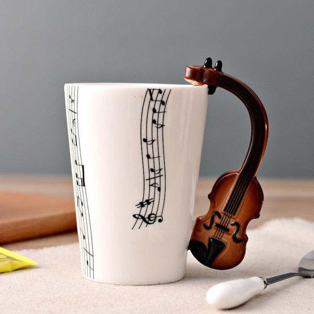 Novelty Ceramic Musical Note Mug/ Personality Handle