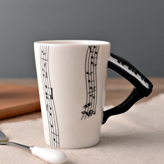 Novelty Ceramic Musical Note Mug/ Personality Handle