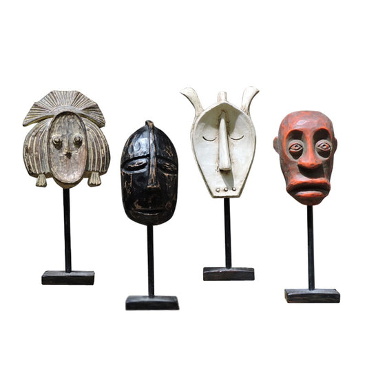 Nordic Primitive Tribal Mask Statue-Sculpture