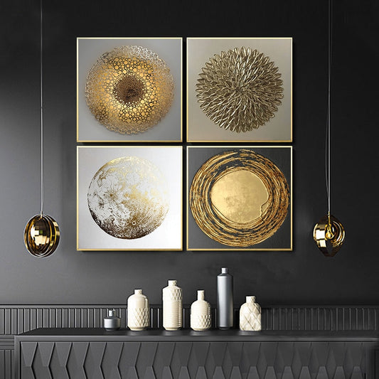 Nordic Abstract Gold Canvas Prints