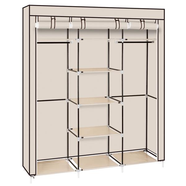 Portable Clothes Closet/ Non-Woven Fabric Wardrobe/ Sturdy & Durable/ Water-proof/ Double Rod Storage Organizer/ 4 Colors