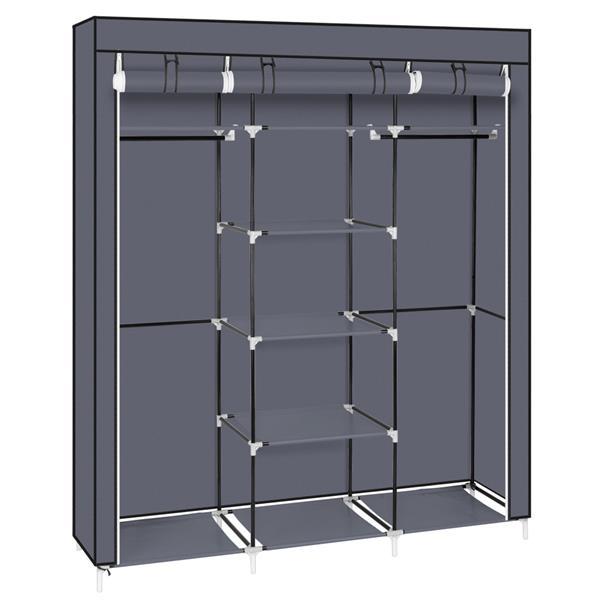 Portable Clothes Closet/ Non-Woven Fabric Wardrobe/ Sturdy & Durable/ Water-proof/ Double Rod Storage Organizer/ 4 Colors