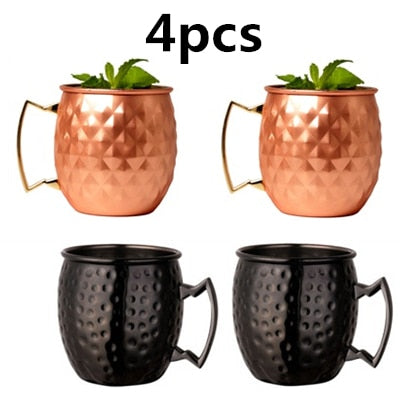 Hammered Copper Plated Moscow Mule Mugs/ 4pcs./ 18 oz.