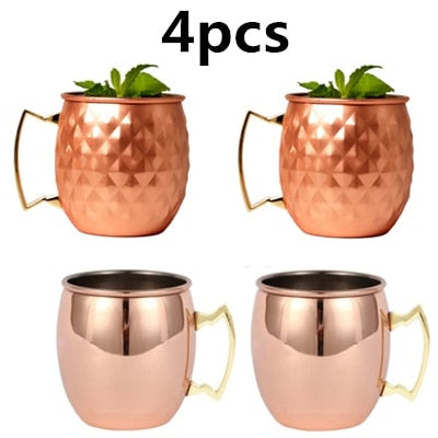 Hammered Copper Plated Moscow Mule Mugs/ 4pcs./ 18 oz.