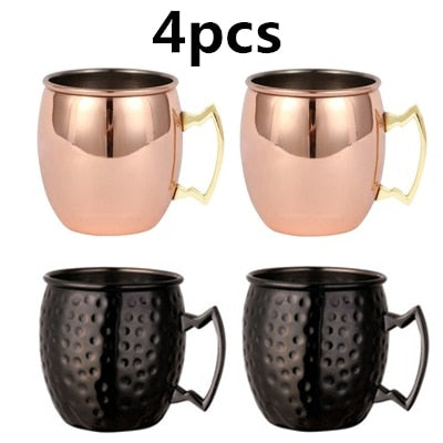 Hammered Copper Plated Moscow Mule Mugs/ 4pcs./ 18 oz.