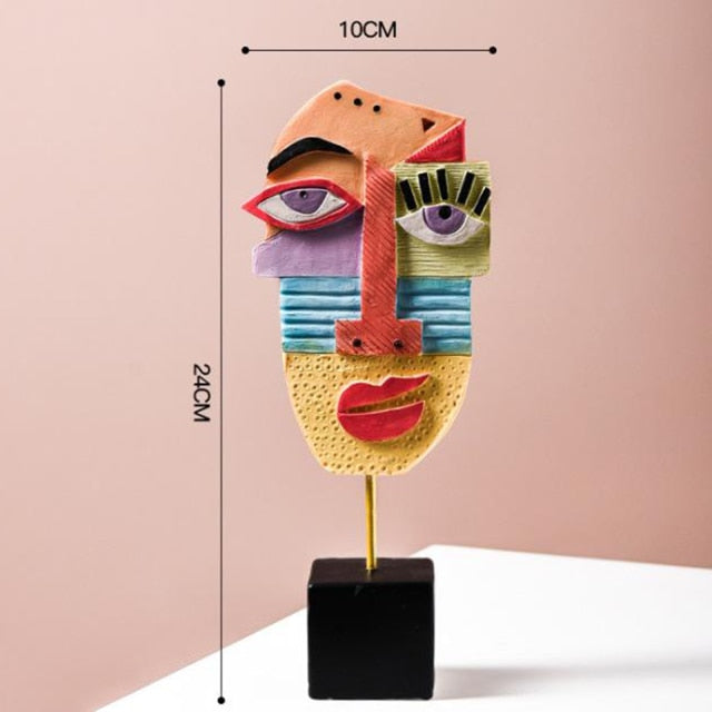 Nordic Art Face Sculpture /Resin