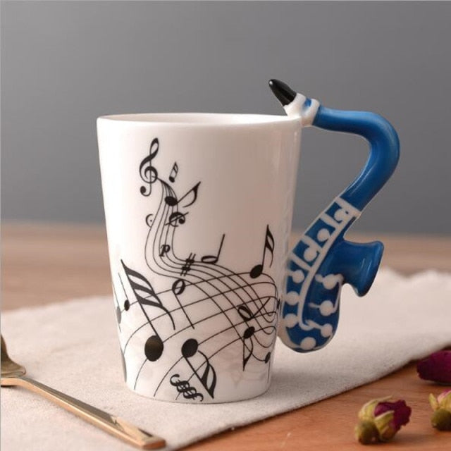 Novelty Ceramic Musical Note Mug/ Personality Handle