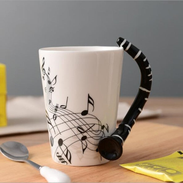 Novelty Ceramic Musical Note Mug/ Personality Handle