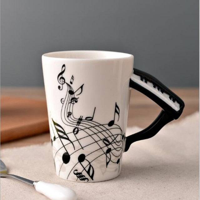 Novelty Ceramic Musical Note Mug/ Personality Handle