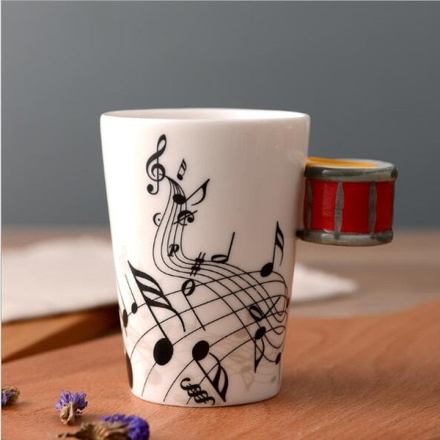 Novelty Ceramic Musical Note Mug/ Personality Handle