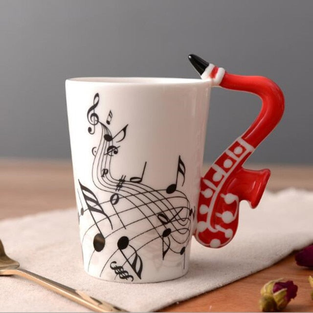 Novelty Ceramic Musical Note Mug/ Personality Handle